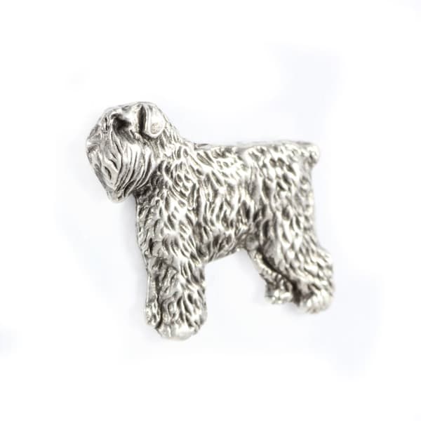 Bouvier des Flandres - en broche med en hund i en gaveæske, en elegant nål, en reversnål fra Art-Dog