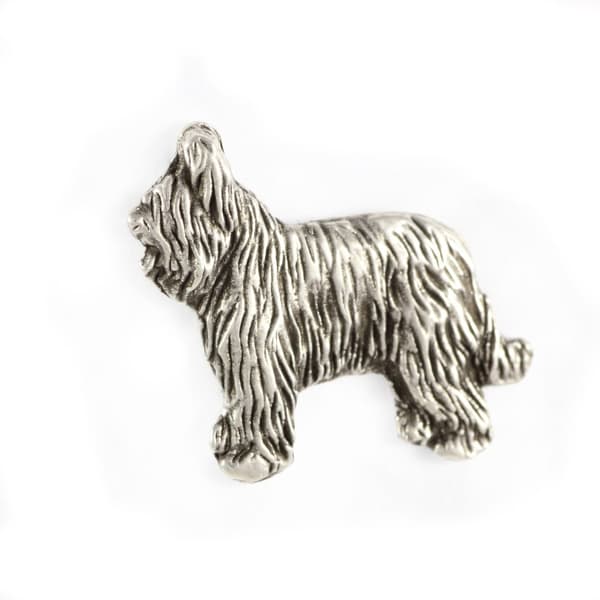 Ranskanpaimenkoira Briard, Berger de Brie II - rintakoru koiralla lahjarasiassa, tyylikäs neula, rintaneula Art-Dog