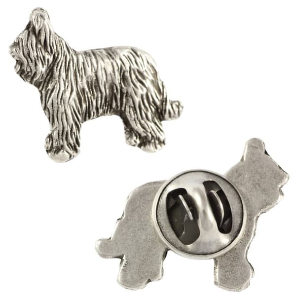 Ranskanpaimenkoira Briard, Berger de Brie II - rintakoru koiralla lahjarasiassa, tyylikäs neula, rintaneula Art-Dog