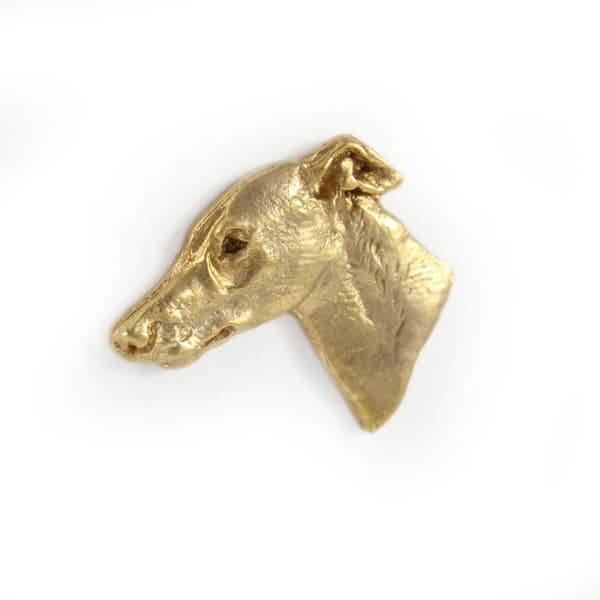 Whippet, engelsk Greyhound - broche med en hund i en dekorativ æske, elegant forgyldt nål, jakkenål fra Art-Dog