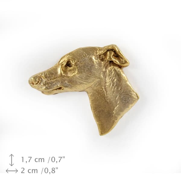 Whippet, engelsk Greyhound - broche med en hund i en dekorativ æske, elegant forgyldt nål, jakkenål fra Art-Dog