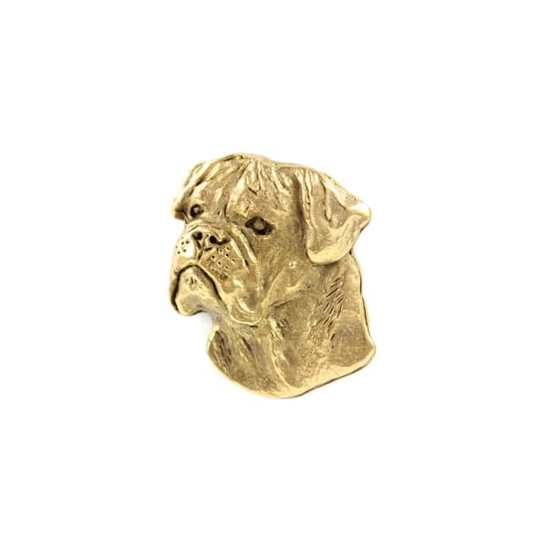 Bullmastiff, Bulmastiff I - brosch med en hund i en dekorativ låda, elegant guldpläterad nål, jacknål från Art-Dog