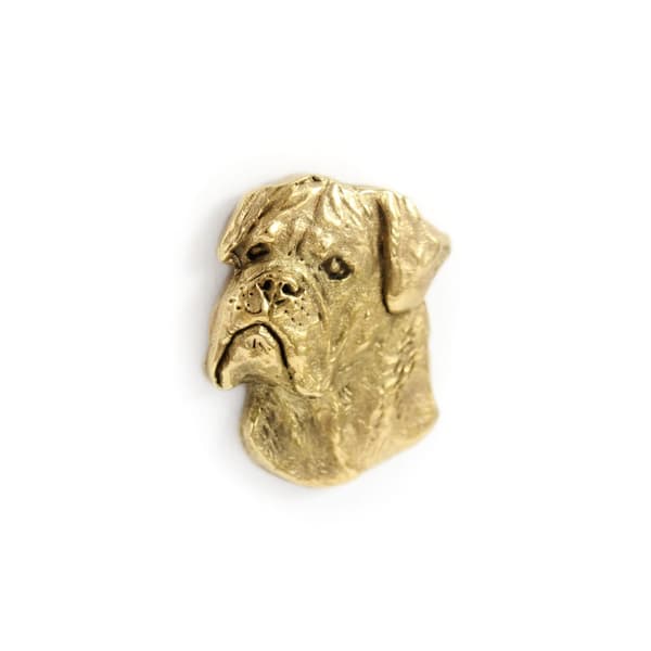 Bullmastiff, Bulmastiff I - brosch med en hund i en dekorativ låda, elegant guldpläterad nål, jacknål från Art-Dog