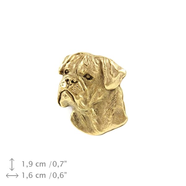 Bullmastiff, Bulmastiff I - brosch med en hund i en dekorativ låda, elegant guldpläterad nål, jacknål från Art-Dog