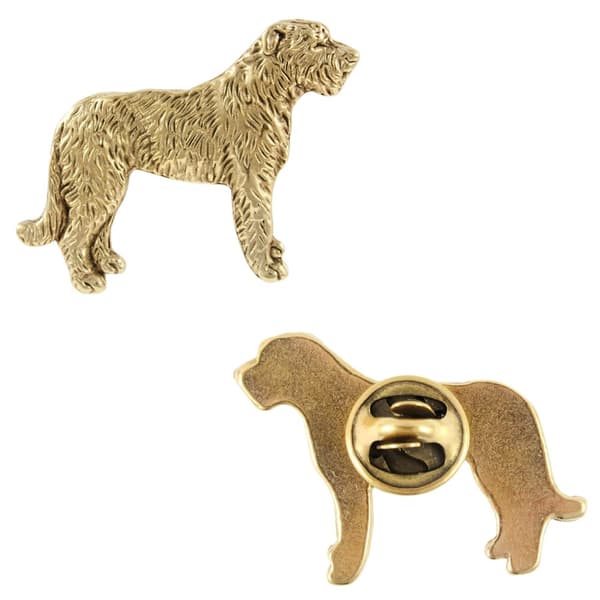 Irsk ulvehund, irsk ulvehund I - broche med en hund i en dekorativ æske, elegant forgyldt nål, jakkenål fra Art-Dog