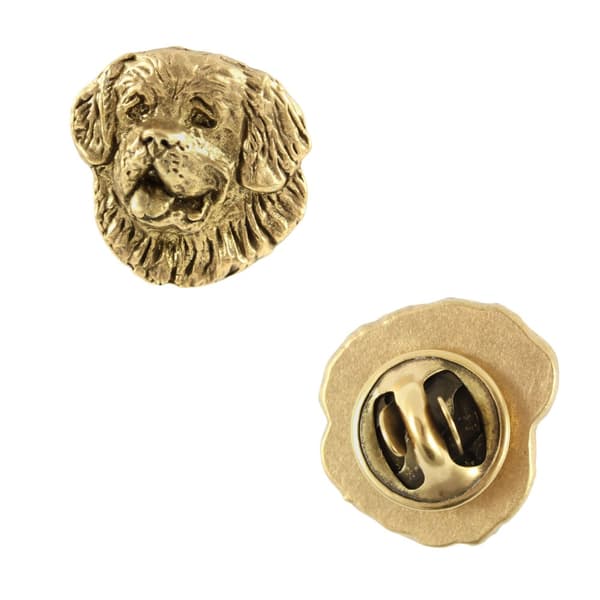 St. Bernard, hund fra St. Bernarda - broche med en hund i en dekorativ æske, elegant guldbelagt nål, jakkenål fra Art-Dog