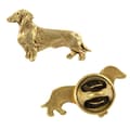 Miniatyrbillede 1 af 7: Gravhund - en hundebroche i en dekorativ æske, en elegant guldbelagt nål, en jakkenål fra Art-Dog