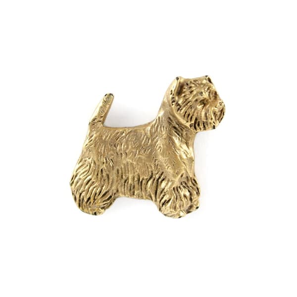 West Highland White Terrier, Westie - koiran rintakoru koristelaatikossa, tyylikäs kullattu pinssi, Art-Dog takkineula