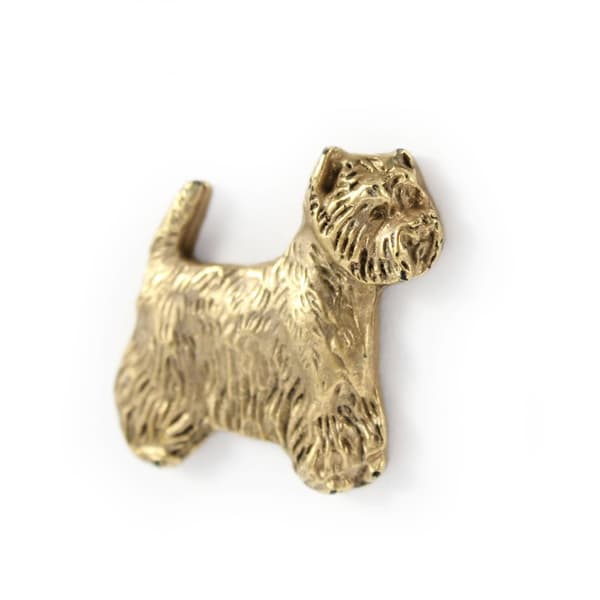 West Highland White Terrier, Westie - koiran rintakoru koristelaatikossa, tyylikäs kullattu pinssi, Art-Dog takkineula