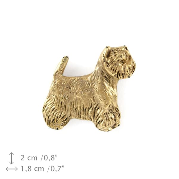 West Highland White Terrier, Westie - koiran rintakoru koristelaatikossa, tyylikäs kullattu pinssi, Art-Dog takkineula
