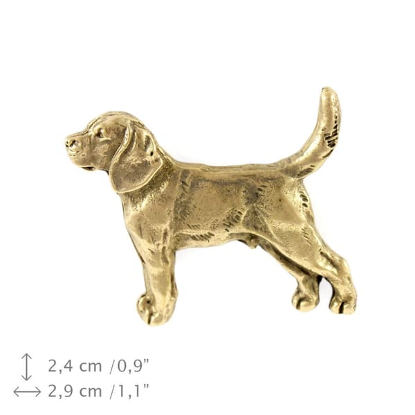 Beagle - broche med en hund i en dekorativ æske, elegant guldbelagt nål, jakkenål fra Art-Dog