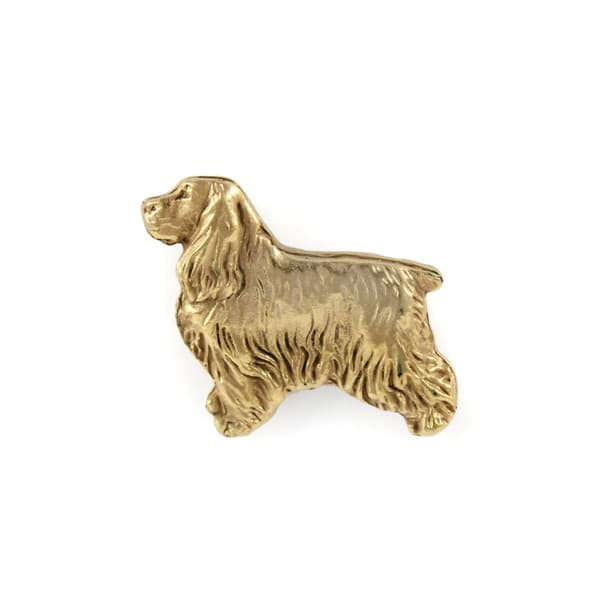 Engelsk Cocker Spaniel - broche med en hund i en dekorativ æske, elegant forgyldt nål, jakkenål fra Art-Dog