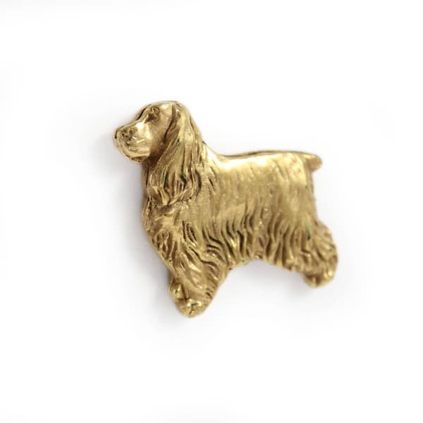 Engelsk Cocker Spaniel - broche med en hund i en dekorativ æske, elegant forgyldt nål, jakkenål fra Art-Dog