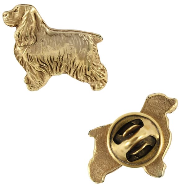 Engelsk Cocker Spaniel - broche med en hund i en dekorativ æske, elegant forgyldt nål, jakkenål fra Art-Dog