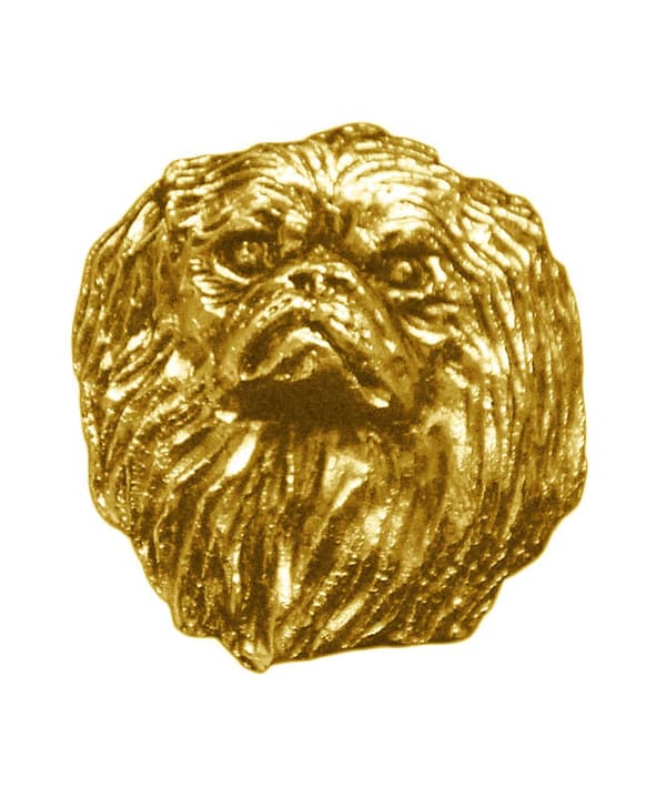 Pekingese - rintakoru koiralla koristelaatikossa, tyylikäs kullattu pinssi, Art-Dogin takkineula
