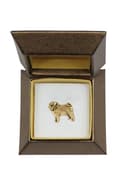 Miniatyrbillede 2 af 7: Pug, Pug, Carlin - en hundebroche i en dekorativ æske, en elegant guldbelagt nål, en jakkenål fra Art-Dog