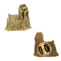 Miniatyrbillede 1 af 7: Yorkshire Terrier, York, York, Yorkie - hundebroche i en dekorativ æske, elegant forgyldt nål, Art-Dog jakkestift