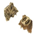 Miniatyrbillede 1 af 7: French Shepherd Briard, Berger de Brie - hundebroche i en dekorativ æske, elegant guldbelagt nål, Art-Dog jakkestift