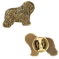 Miniatyrbillede 1 af 7: Polsk Lowland Sheepdog, PON I - hundebroche i en dekorativ æske, elegant forgyldt nål, Art-Dog jakkestift