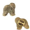 Miniatyrbillede 1 af 7: Polsk Lowland Sheepdog, PON II - hundebroche i en dekorativ æske, elegant forgyldt nål, Art-Dog jakkestift