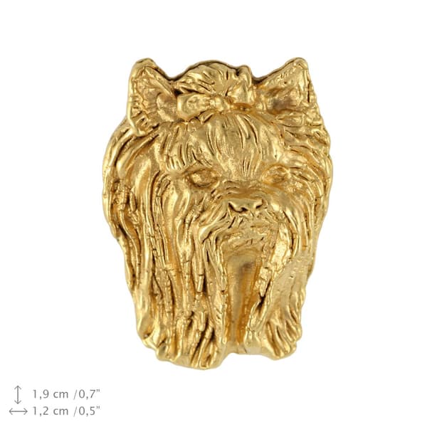 Yorkshire Terrier, York, York, Yorkie I - hundebroche i en dekorativ æske, elegant guldbelagt nål, Art-Dog jakkestift