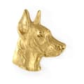 Miniatyrbillede 3 af 7: Doberman, Dobermann I - broche med en hund i en dekorativ æske, elegant forgyldt nål, jakkenål fra Art-Dog