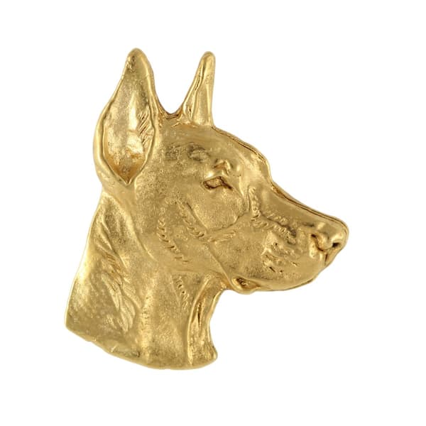 Doberman, Dobermann I - broche med en hund i en dekorativ æske, elegant forgyldt nål, jakkenål fra Art-Dog