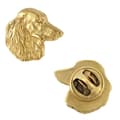 Miniatyrbillede 1 af 7: Gravhund V - broche med en hund i en dekorativ æske, elegant forgyldt nål, jakkenål fra Art-Dog