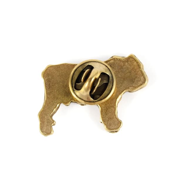 Engelsk bulldog, Bulldog I - forgyldt nålebroche, elegant dekoration med en hund, unik nål fra Art-Dog