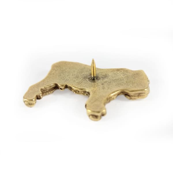 Engelsk bulldog, Bulldog I - forgyldt nålebroche, elegant dekoration med en hund, unik nål fra Art-Dog