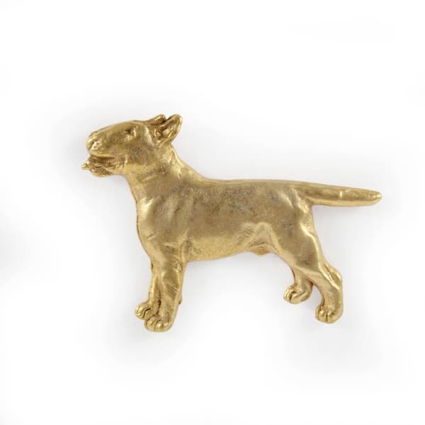 Bullterrieri, Bullterrieri I - kullattu neularintaneula, elegantti koristelu koiralla, Art-Dogin ainutlaatuinen pinssi
