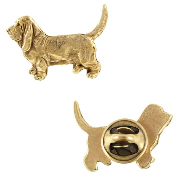 Basset Hound I - forgyldt nålebroche, elegant dekoration med en hund, unik Art-Dog-nål