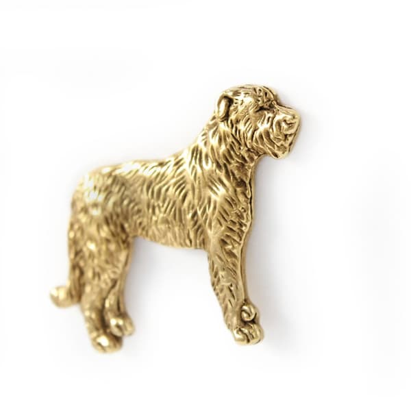 Irländsk varghund, irländsk varghund I - guldpläterad nålbrosch, elegant dekoration med en hund, unik nål av Art-Dog