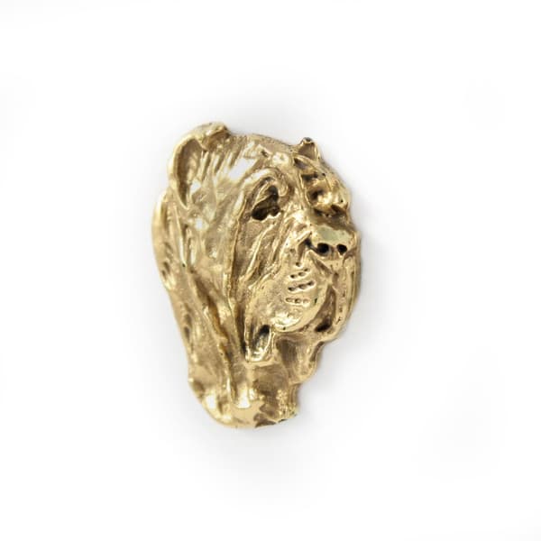 Napolitan Mastiffi, Napolitan Mastiffi, Mastino napoletano II - kullattu pinnerintaneula, elegantti koristelu koiralla, ainutlaatuinen Art-Dog pinssi