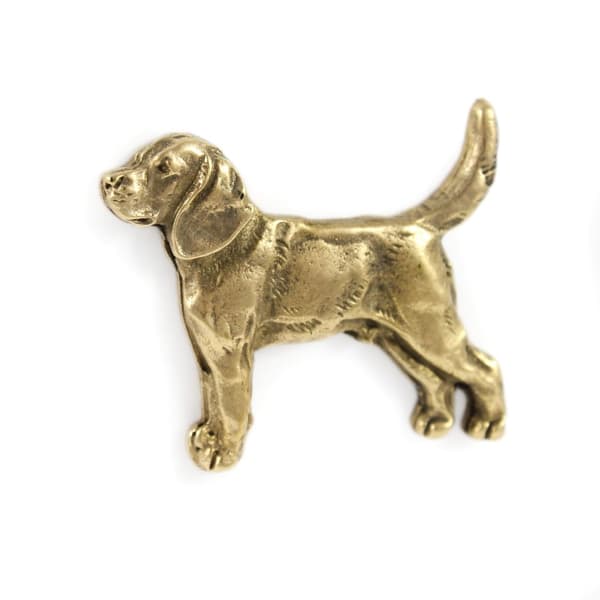 Beagle - kullattu pinnerintaneula, elegantti koristelu koiralla, ainutlaatuinen Art-Dog pinssi