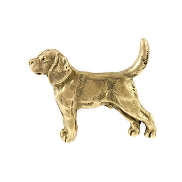 Beagle - kullattu pinnerintaneula, elegantti koristelu koiralla, ainutlaatuinen Art-Dog pinssi