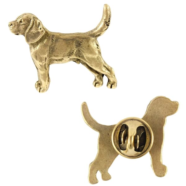 Beagle - kullattu pinnerintaneula, elegantti koristelu koiralla, ainutlaatuinen Art-Dog pinssi