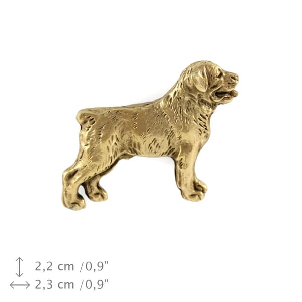 Rottweiler - kullattu neularintaneula, elegantti koristelu koiralla, ainutlaatuinen Art-Dog pinssi