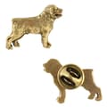 Pikkukuva 1 / 6: Rottweiler - kullattu neularintaneula, elegantti koristelu koiralla, ainutlaatuinen Art-Dog pinssi