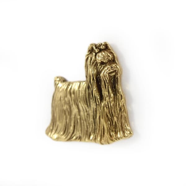 Yorkshirenterrieri, York, York, Yorkie - kullattu pinnerintaneula, elegantti koristelu koiralla, ainutlaatuinen Art-Dogin pinssi