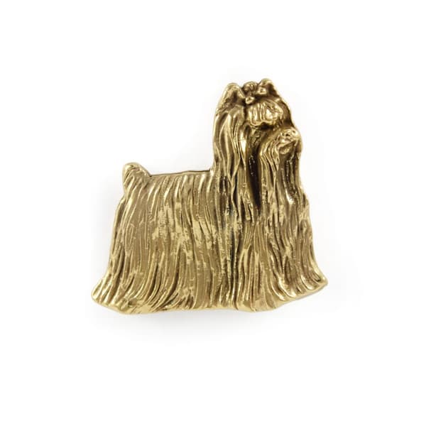 Yorkshirenterrieri, York, York, Yorkie - kullattu pinnerintaneula, elegantti koristelu koiralla, ainutlaatuinen Art-Dogin pinssi
