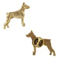 Miniatyrbillede 1 af 6: Doberman, Dobermann - forgyldt nålebroche, elegant dekoration med en hund, unik nål fra Art-Dog