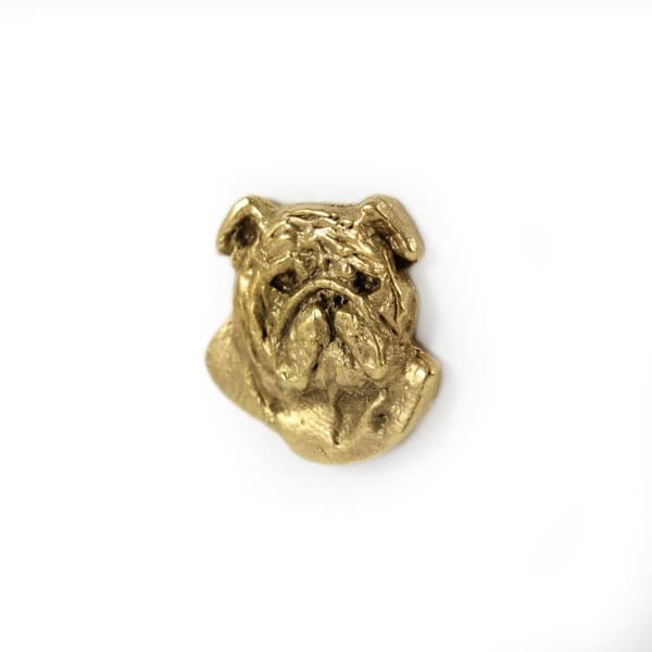 Englantibulldoggi, Bulldog II - kullattu pinnerintaneula, elegantti koristelu koiralla, Art-Dogin ainutlaatuinen pinssi