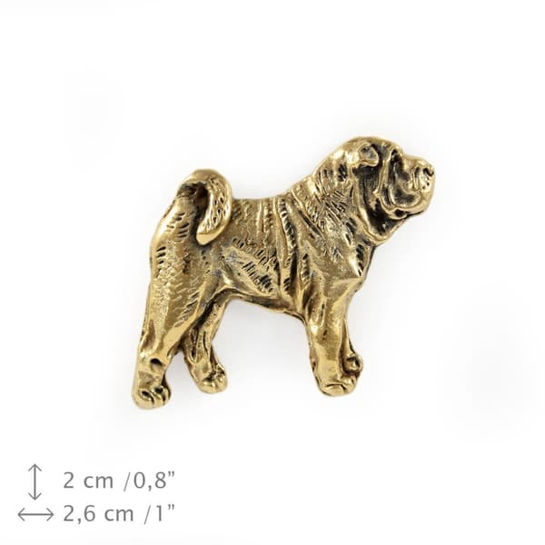 Shar Pei - kullattu pinnerintaneula, elegantti koristelu koiralla, ainutlaatuinen Art-Dog pinssi