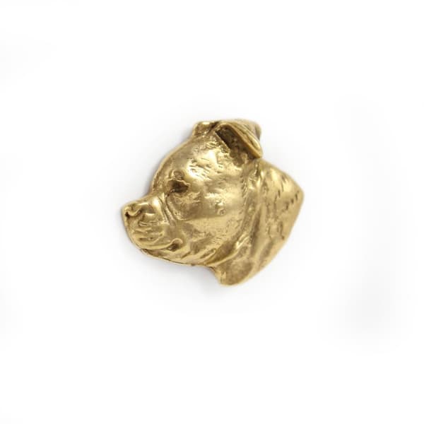 Staffordshire Bull Terrier, Staffik, Staffi - forgyldt nålebroche, elegant dekoration med en hund, unik nål fra Art-Dog