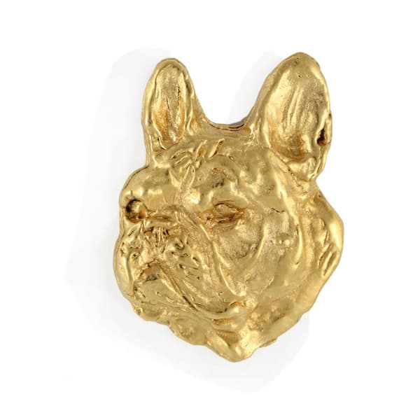French Bulldog II - forgyldt nålebroche, elegant dekoration med en hund, unik Art-Dog-nål