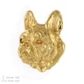 Miniatyrbillede 6 af 6: French Bulldog II - forgyldt nålebroche, elegant dekoration med en hund, unik Art-Dog-nål