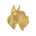 Miniatyrbillede 2 af 6: Schnauzer, Schnauzer II - forgyldt nålebroche, elegant dekoration med en hund, unik nål fra Art-Dog