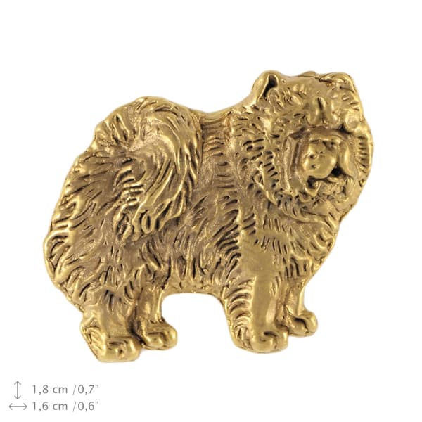 Chow Chow - kullattu pinnerintaneula, elegantti koristelu koiralla, Art-Dogin ainutlaatuinen pinssi