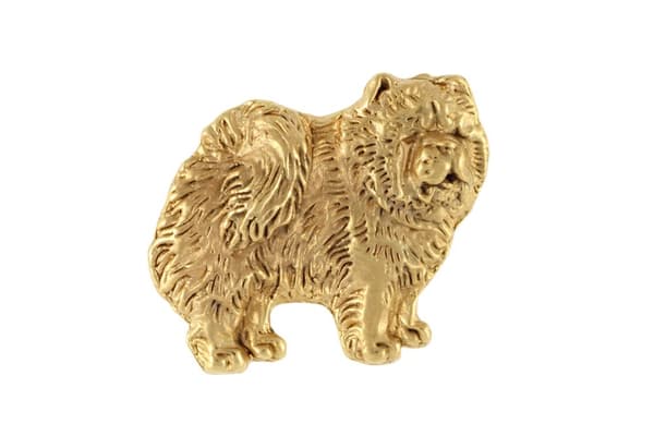 Chow Chow - kullattu pinnerintaneula, elegantti koristelu koiralla, Art-Dogin ainutlaatuinen pinssi